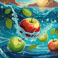 Pommes dans l'eau